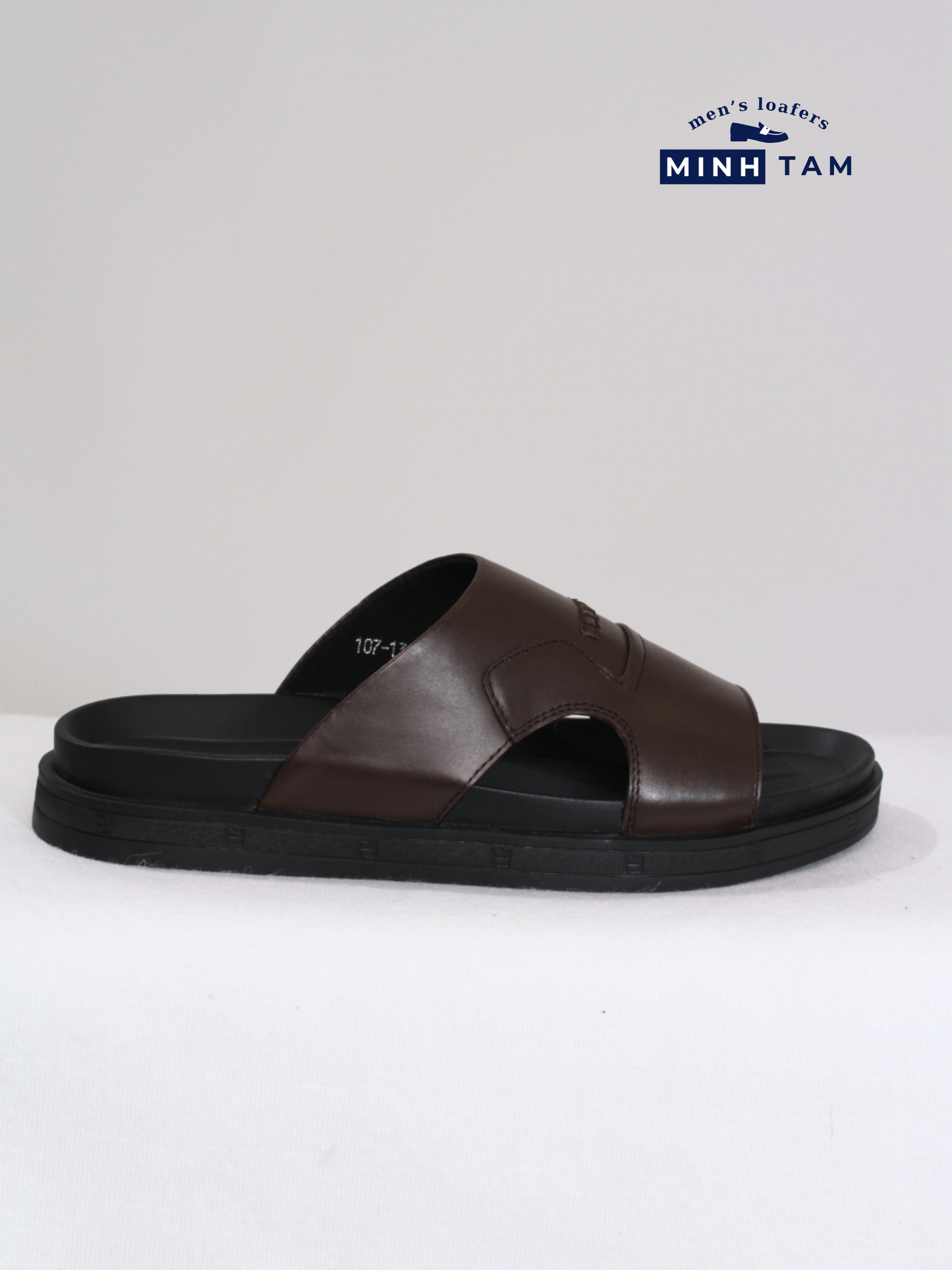 Minh Tam Men's Leather Cross-Strap Sandals - 107-13 Brown