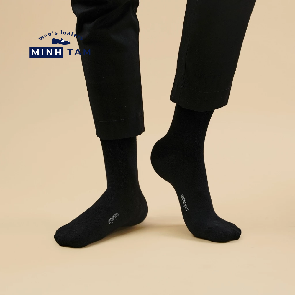 High-top Plain Office Shoe Socks UPY01 - Natural Cotton Thick, Soft, Breathable, Deodorizing Extra Soft