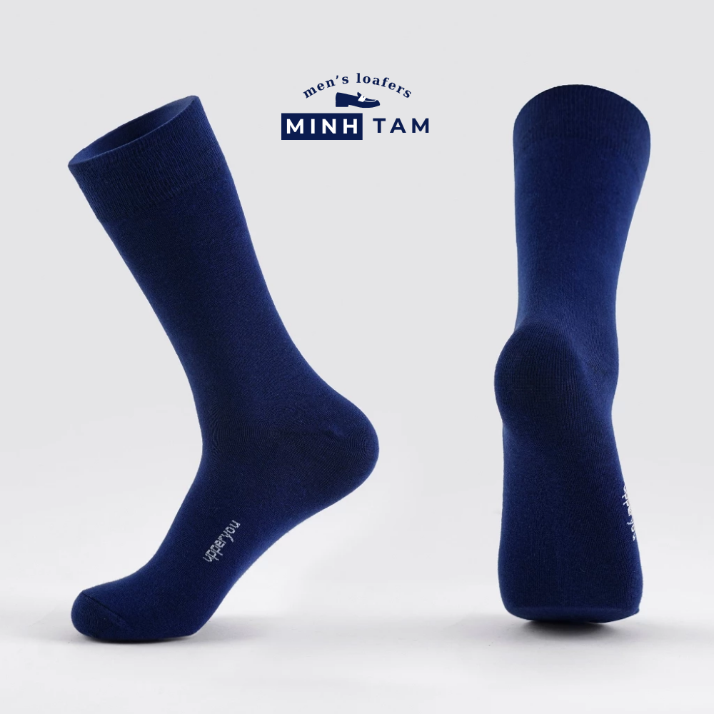 High-top Plain Office Shoe Socks UPY01 - Natural Cotton Thick, Soft, Breathable, Deodorizing Extra Soft