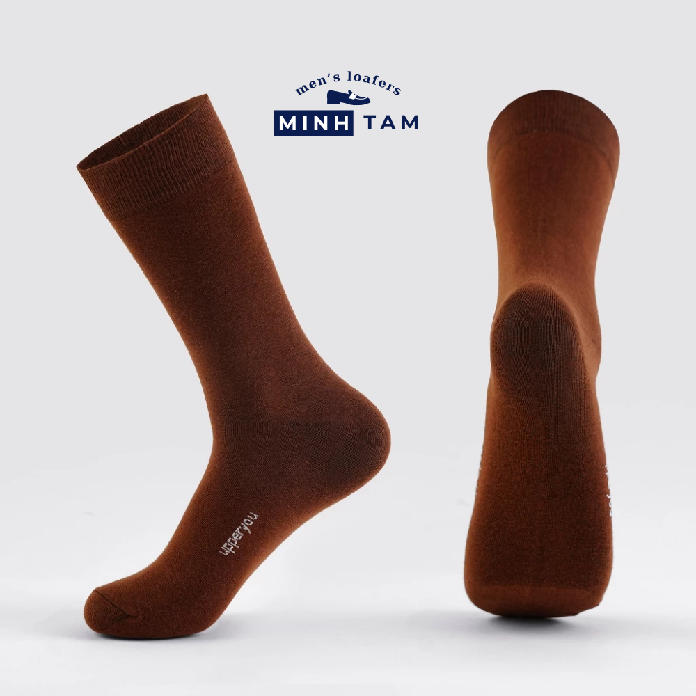 High-top Plain Office Shoe Socks UPY01 - Natural Cotton Thick, Soft, Breathable, Deodorizing Extra Soft