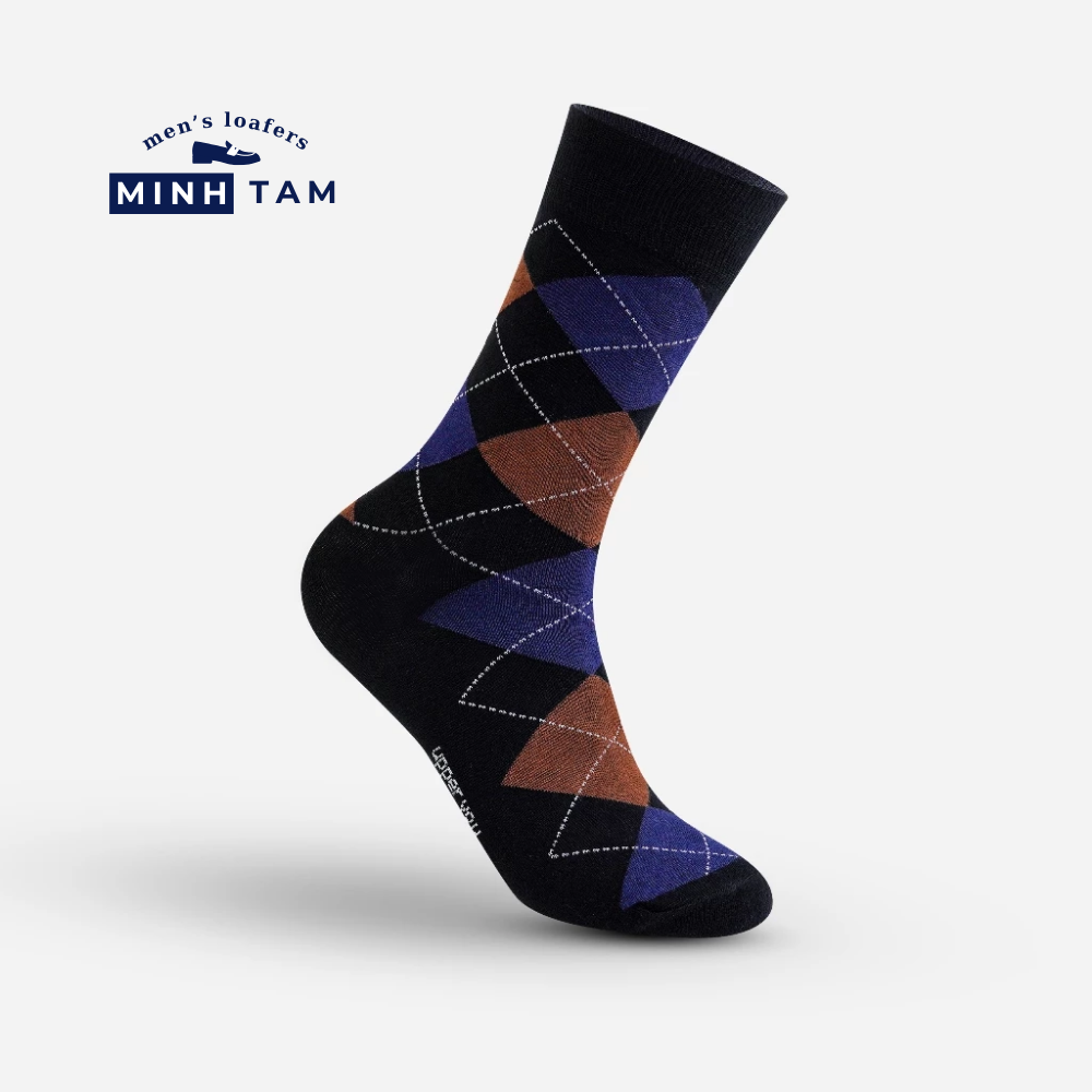 High-top Office Socks Diamond-Shaped UPY-H02 - Natural Cotton Thick, Soft, Breathable Deodorizing