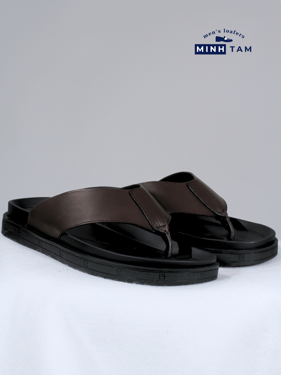 Dép Kẹp Quai Da Nam Minh Tâm 107-21 – Nâu