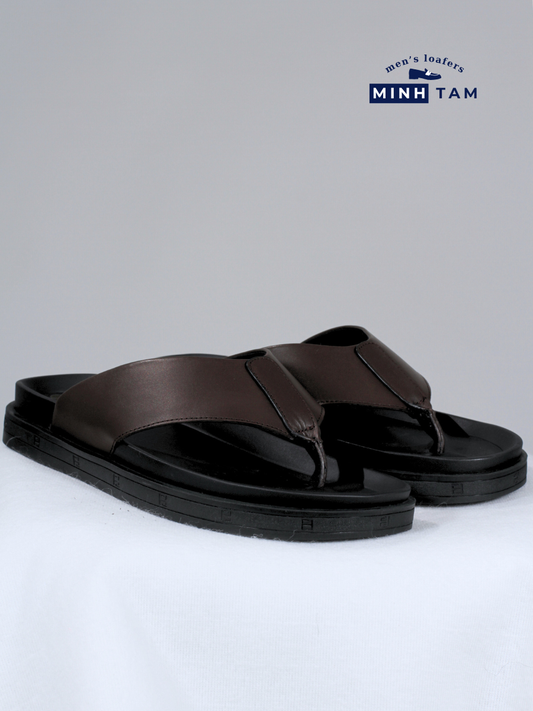 Dép Kẹp Quai Da Nam Minh Tâm 107-21 – Nâu