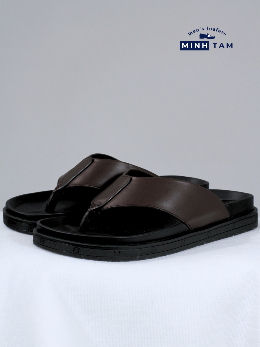 Dép Kẹp Quai Da Nam Minh Tâm 107-21 – Nâu