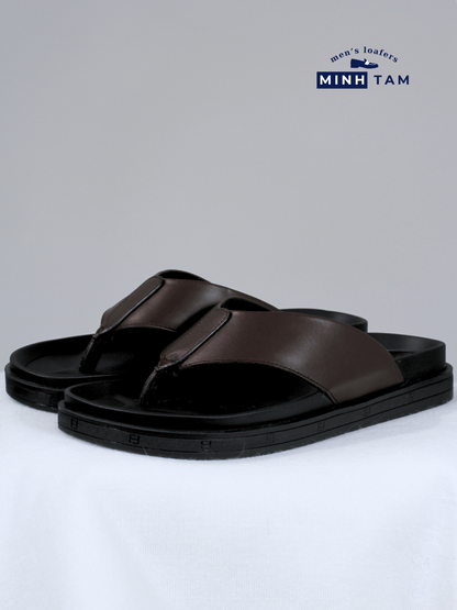 Dép Kẹp Quai Da Nam Minh Tâm 107-21 – Nâu