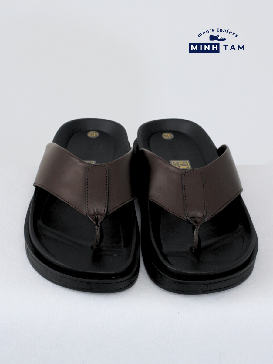 Dép Kẹp Quai Da Nam Minh Tâm 107-21 – Nâu