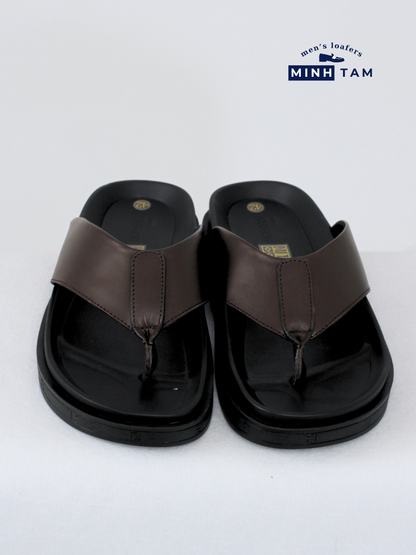 Dép Kẹp Quai Da Nam Minh Tâm 107-21 – Nâu
