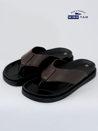 Dép Kẹp Quai Da Nam Minh Tâm 107-21 – Nâu