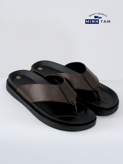 Dép Kẹp Quai Da Nam Minh Tâm 107-21 – Nâu