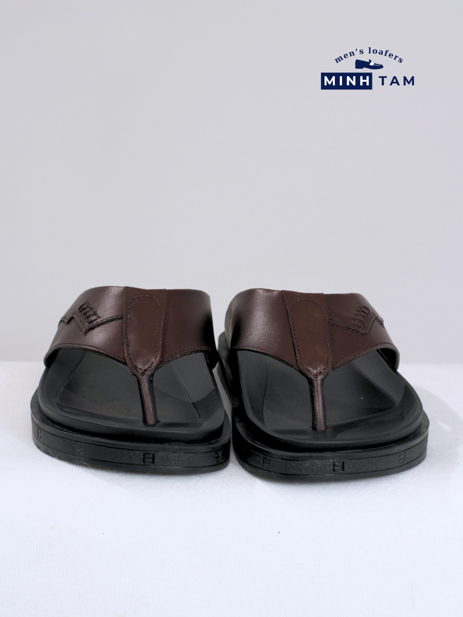 Dép Kẹp Quai Da Nam Minh Tâm - 107-20 Nâu