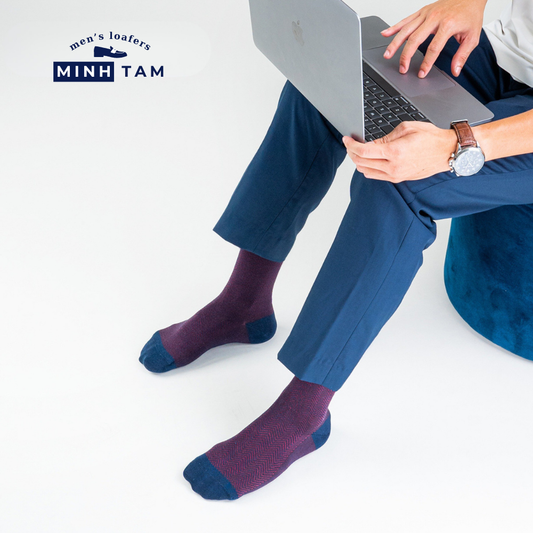 Prime High Quality Office Shoe Socks Mercerized Cotton Material - Bordeaux Pattern Soft, Absorbent – UPY-H045