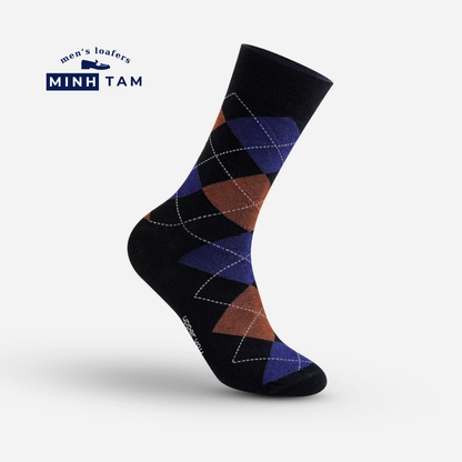 High-top Office Socks Diamond-Shaped UPY-H02 - Natural Cotton Thick, Soft, Breathable Deodorizing