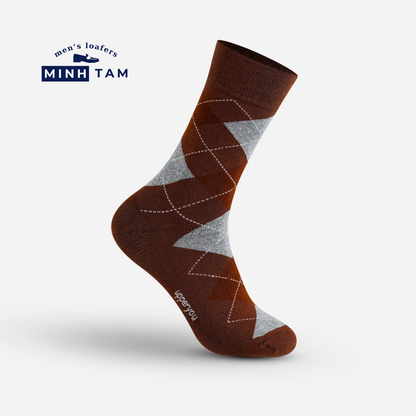 High-top Office Socks Diamond-Shaped UPY-H02 - Natural Cotton Thick, Soft, Breathable Deodorizing