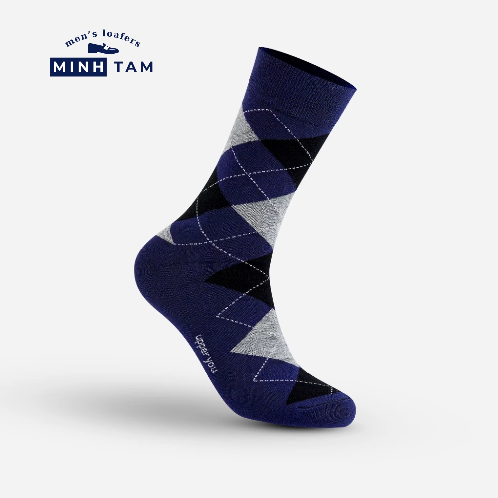 High-top Office Socks Diamond-Shaped UPY-H02 - Natural Cotton Thick, Soft, Breathable Deodorizing